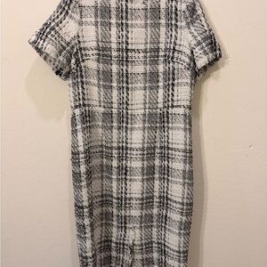 Rachel Parcell Black & White Plaid Midi Shift Dress
